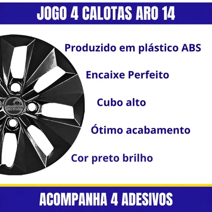 Jogo Calota Aro 14 Gol Saveiro Voyage G5 G6 2009 Até 2016