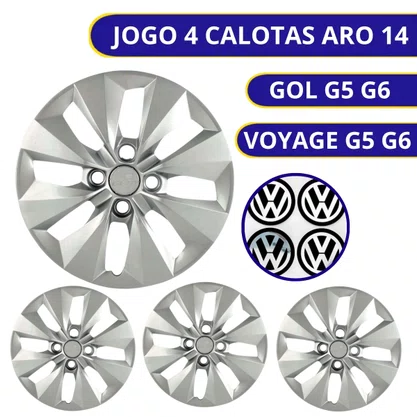 Jogo Calota Aro 14 Gol Saveiro Voyage G5 G6 2013 Até 2016