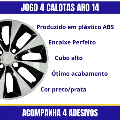 Jogo Calota Aro 14 Gol Saveiro Voyage G6 2013 até 2016