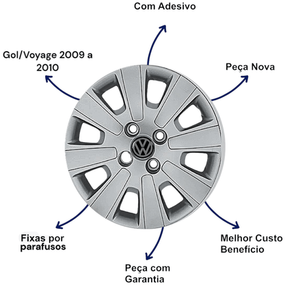Jogo Calota Aro 14 Volkswagen Gol Voyage 2009 Até 2010