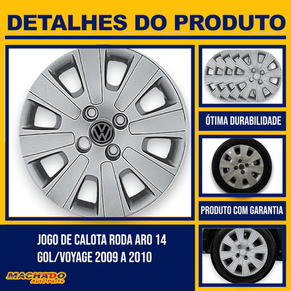 Jogo Calota Aro 14 Volkswagen Gol Voyage 2009 Até 2010