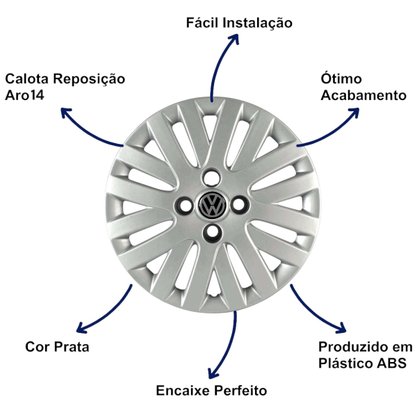 Jogo Calota Aro 14 Gol Voyage Saveiro G5 2009 Até 2012 