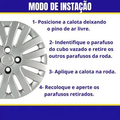 Jogo Calota Aro 14 Gol Voyage Saveiro G5 2009 Até 2012 