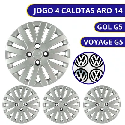 Jogo Calota Aro 14 Gol Voyage Saveiro G5 2009 Até 2012 