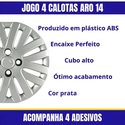 Jogo Calota Aro 14 Gol Voyage Saveiro G5 2009 Até 2012 