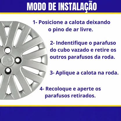 Jogo Calota Aro 14 Gol Voyage Saveiro G5 2009 Até 2012 