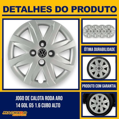 Jogo Calota Aro 14 Gol Voyage Saveiro G5 2012 Cubo Alto
