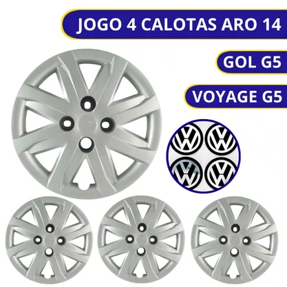 Jogo Calota Aro 14 Gol Voyage Saveiro G5 2012 Cubo Alto