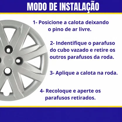Jogo Calota Aro 14 Gol Voyage Saveiro G5 2012 Cubo Alto