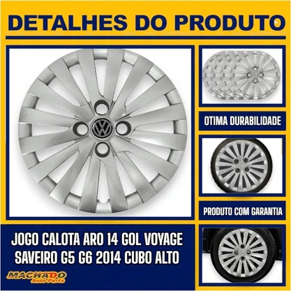 Jogo Calota Aro 14 Gol Voyage Saveiro G5 G6 2014
