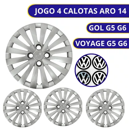 Jogo Calota Aro 14 Gol Voyage Saveiro G5 G6 2014