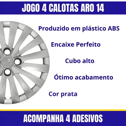Jogo Calota Aro 14 Gol Voyage Saveiro G5 G6 2014