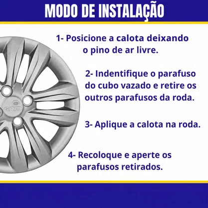 Jogo Calota Aro 14 HB20 Hatch Sedan 2012 Até 2018 