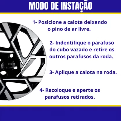 Jogo Calota Aro 14 HB20 Hatch Sedan Após 2024 Preto Prata 
