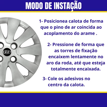 Jogo Calota Aro 14  Hyundai HB20 2012 Até 2015 