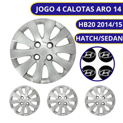 Jogo Calota Aro 14  Hyundai HB20 2012 Até 2015 