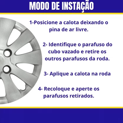 Jogo Calota Aro 14  Hyundai HB20 2012 Até 2015 