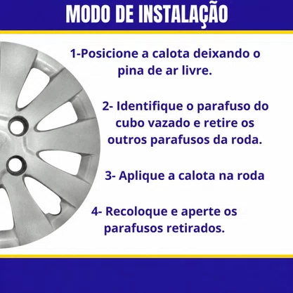 Jogo Calota Aro 14  Hyundai HB20 2012 Até 2015 