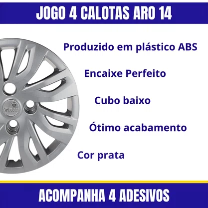 Jogo Calota Aro 14 Ka Hatch Sedan 2019 até 2020