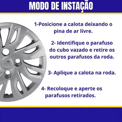 Jogo Calota Aro 14 Ka Hatch Sedan 2019 até 2020