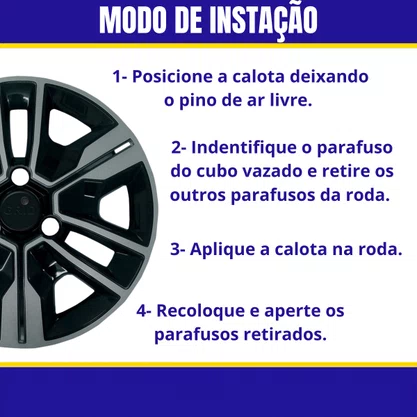 Jogo Calota Aro 14 Kwid 2023 Preta Prata