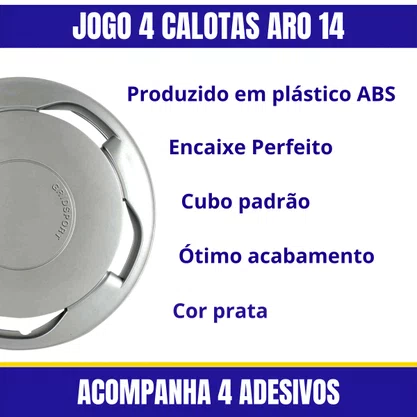 Jogo Calota Aro 14 Modelo Orbital  (Futura) Pressão