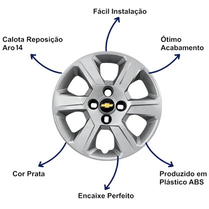 Jogo Calota Aro 14 Chevrolet Montana 2011 Até 2020