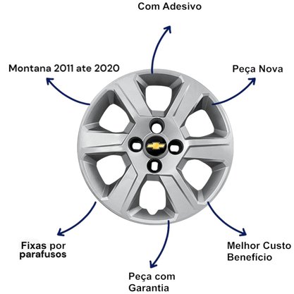 Jogo Calota Aro 14 Chevrolet Montana 2011 Até 2020