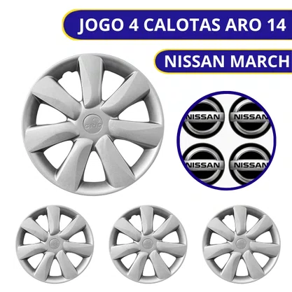 Jogo Calota aro 14 Nissan March 2015 Até 2018 Pressão
