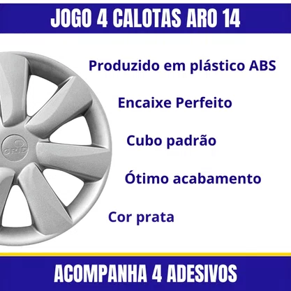 Jogo Calota aro 14 Nissan March 2015 Até 2018 Pressão