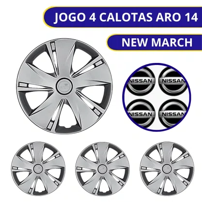 Jogo Calota Aro 14 Nissan New March 2015 Até 2018