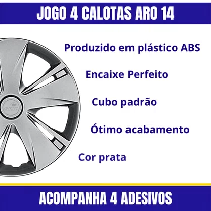 Jogo Calota Aro 14 Nissan New March 2015 Até 2018