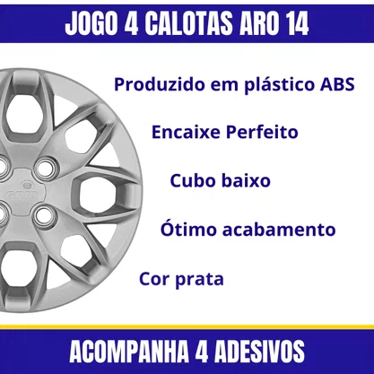 Jogo Calota Aro 14 Novo Ka Hatch Sedan 2015 Até 2018