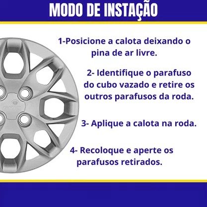 Jogo Calota Aro 14 Novo Ka Hatch Sedan 2015 Até 2018