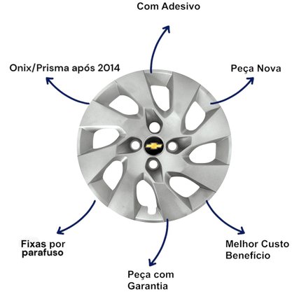 Jogo Calota Aro 14  Onix Prisma Corsa Celta  2014 Até 2016