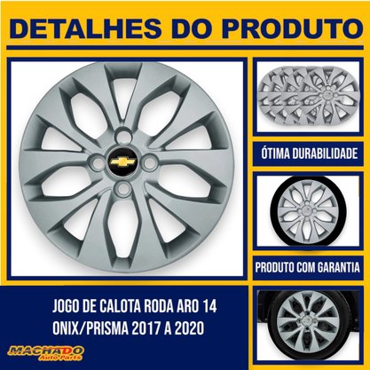 Jogo Calota Aro 14 Chevrolet Onix Prisma 2017 Até 2020 