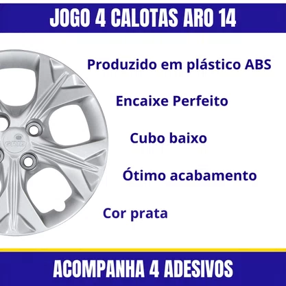 Jogo Calota Aro 14 Onix Prisma Após 2021 