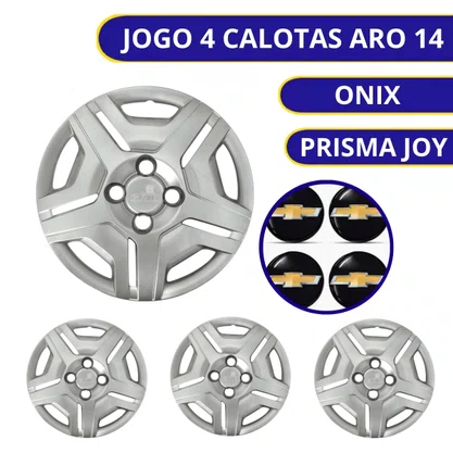 Jogo Calota Aro 14 Onix Prisma Joy 2014 Até 2018