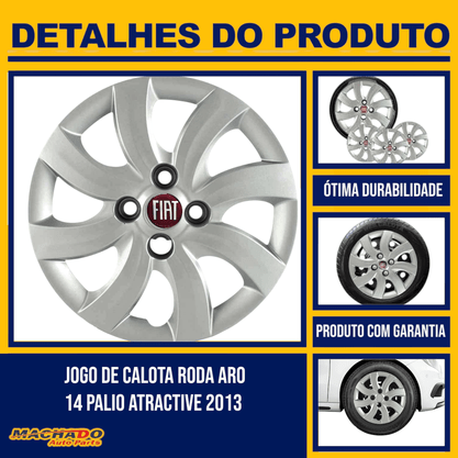 Jogo Calota Aro 14 Fiat Palio Attractive 2012 Até 2013