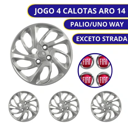 Jogo Calota Aro 14 Palio Uno Way 2015 Até 2016 Attractive