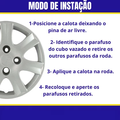 Jogo Calota Aro 14 Peugeot 206 207 307 2010 Até 2016