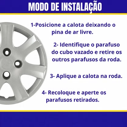 Jogo Calota Aro 14 Peugeot 206 207 307 2010 Até 2016