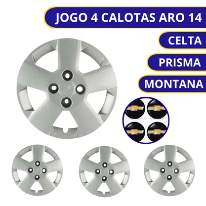 Jogo Calota Aro 14 Prisma Celta Montana 2011 Até 2017