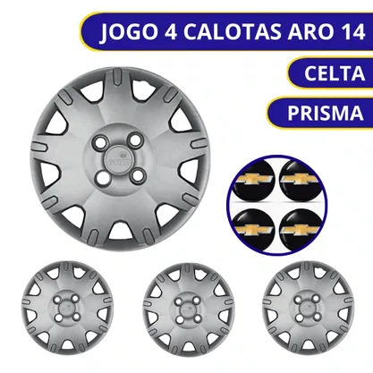 Jogo Calota Aro 14 Prisma e Celta 2008 a 2013 
