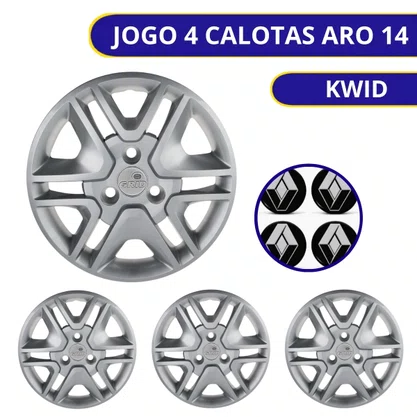 Jogo Calota Aro 14 Renault Kwid 2018 Até 2020