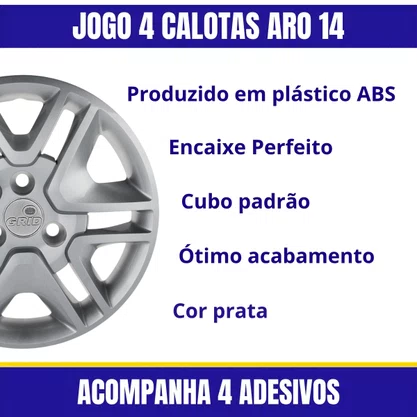 Jogo Calota Aro 14 Renault Kwid 2018 Até 2020