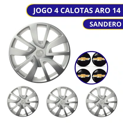 Jogo Calota Aro 14 Renault Sandero 2014 Até 2020