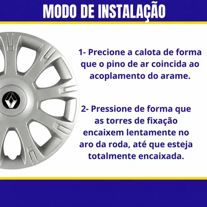 Jogo Calota Aro 14 Renault Sandero Logan Clio 2009 Até 2014