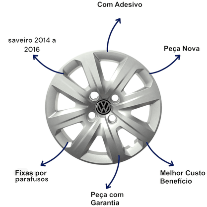 Jogo Calota Aro 14 Saveiro Gol G5 G6 2010 Até 2016
