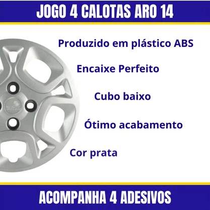 Jogo Calota Aro 14 Uno Attractive 2010 Até 2016 